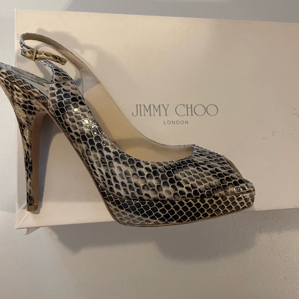 Jimmy Choo snake platform stiletto